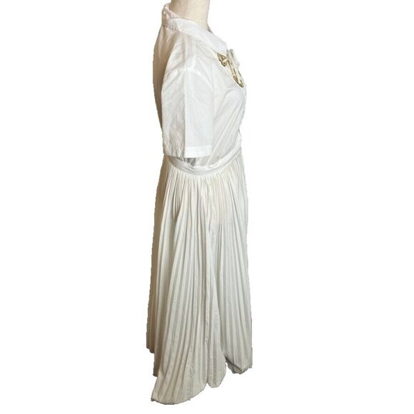 J.Crew Collection Maris dress in cotton-blend poplin White Size 10 CA691 - Picture 6 of 9